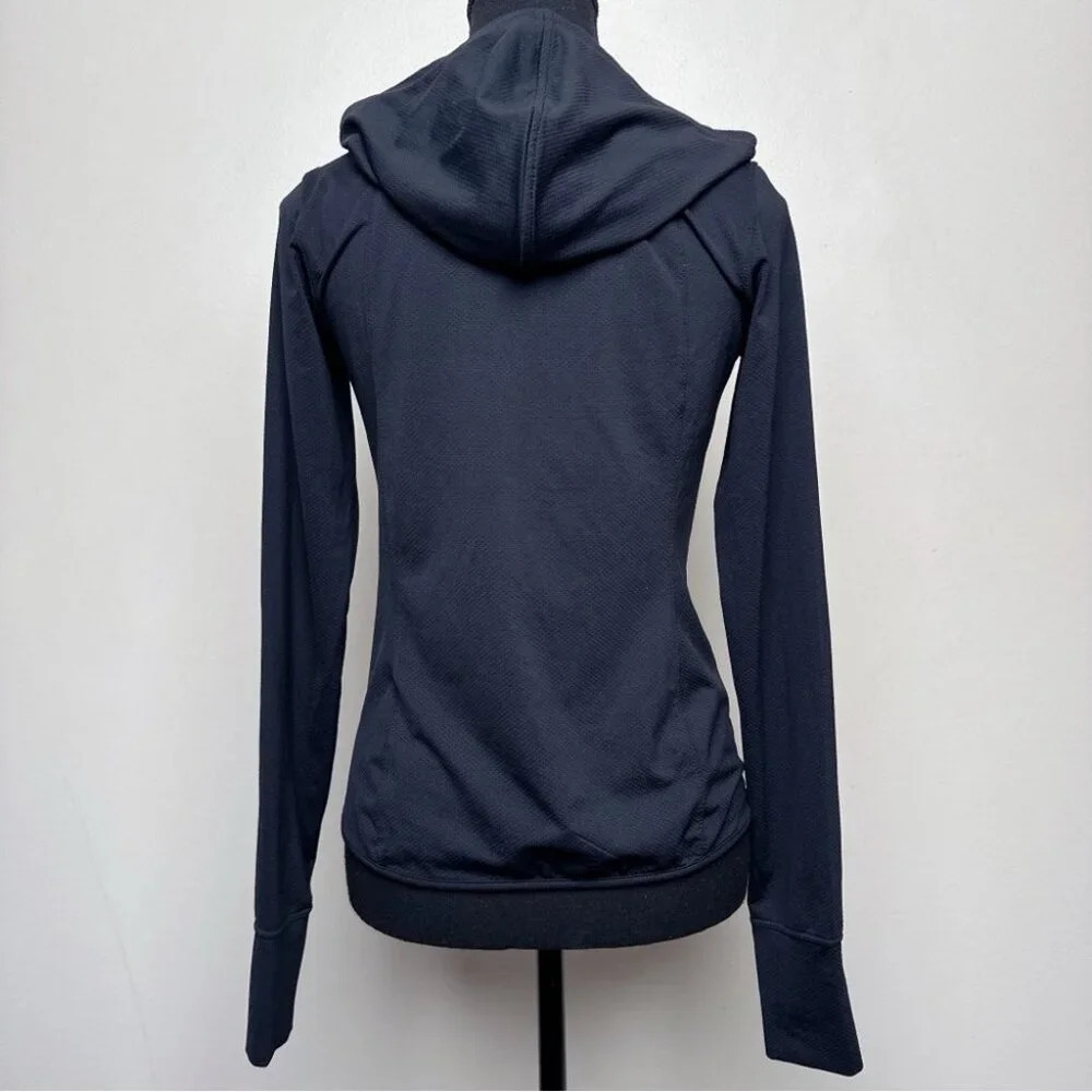 Women's Black Zip-Front Hooded Jacket - Picture 3 of 15
